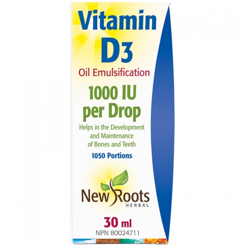 Vitamin D3 1000 IU per Drop - New Roots Herbal 