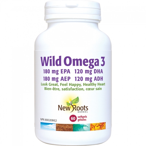 Wild Oméga 3 180 mg AEP 120 mg ADH - New Roots Herbal 