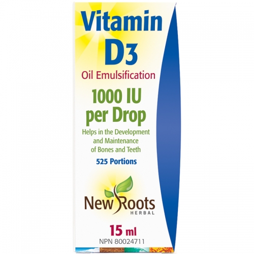 Vitamin D3 1000 IU per Drop - New Roots Herbal 