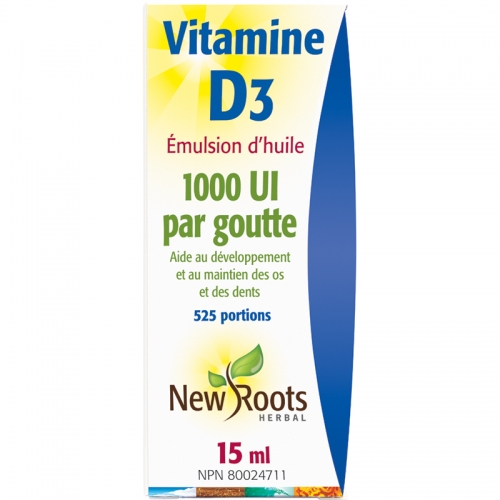 Vitamine D3 Liquide · 1 000 UI - New Roots Herbal 