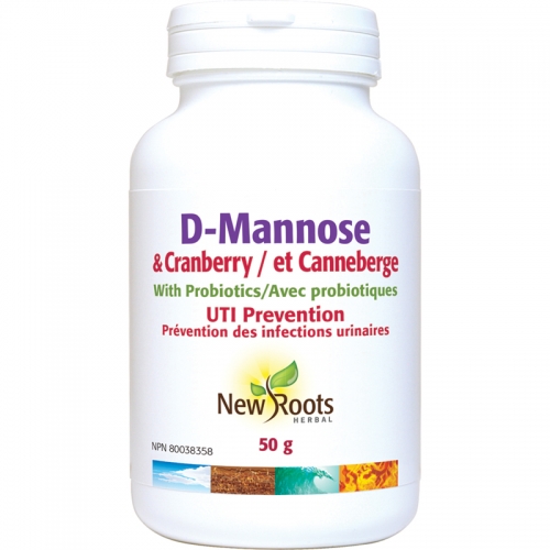 D-Mannose et Canneberge Avec probiotiques - New Roots Herbal 
