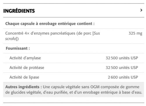 Pancréatine Activité de 1 300 mg - New Roots Herbal 