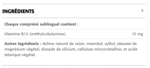 Vitamine B12 Méthylcobalamine Comprimés sublinguaux · 15 mg - New Roots Herbal 