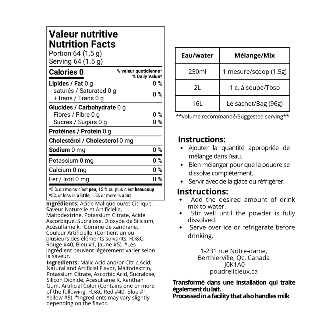 Base et saveur pour Slush sans sucre - Poudrélicieux