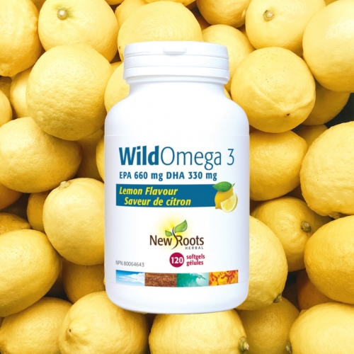 Wild Omega 3 EPA 660 mg DHA 330 mg Lemon Flavour - New Roots Herbal 