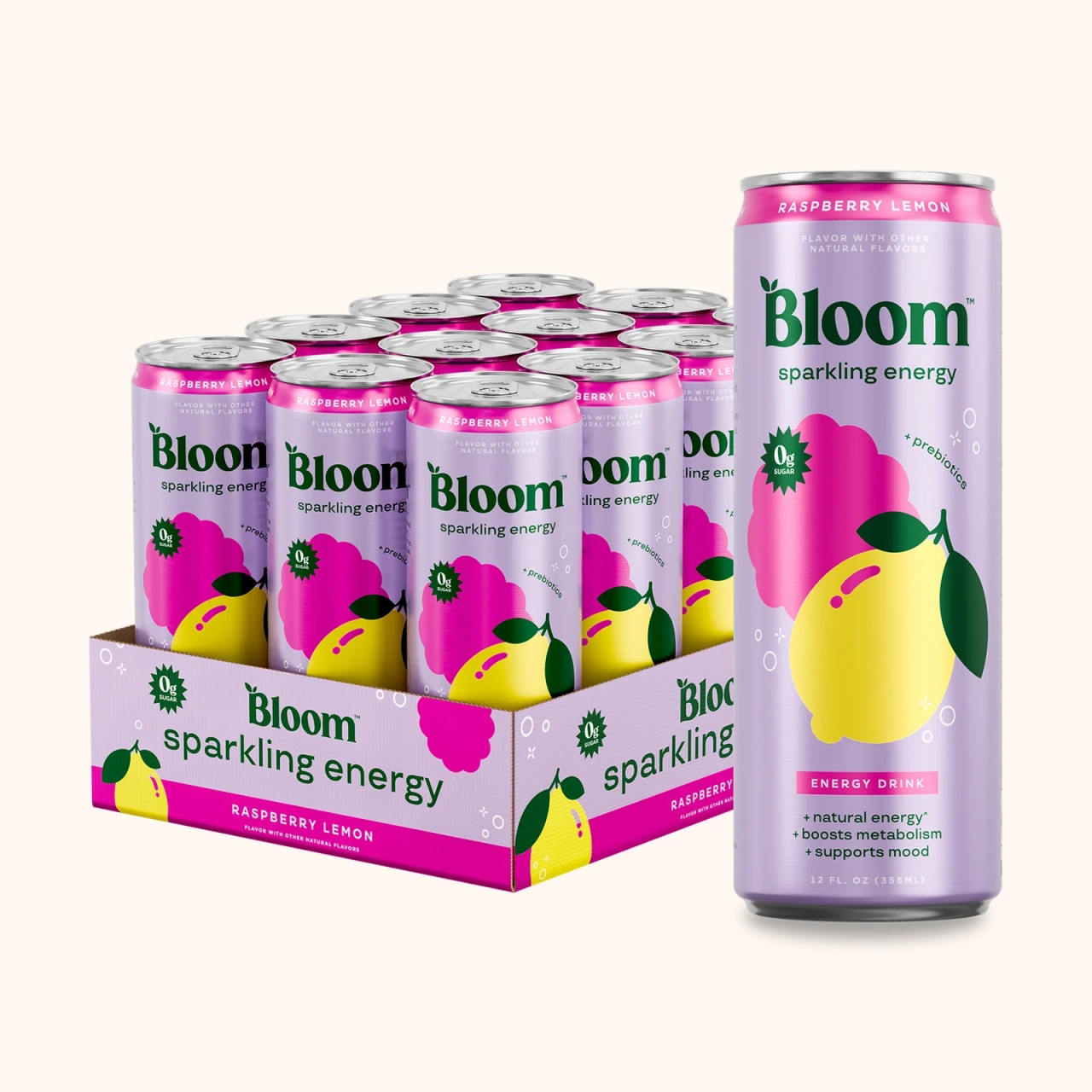 Bloom Sparkling Energy 355 ml | Boisson énergisante sans sucre
