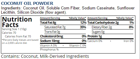 COCONUT OIL POWDER