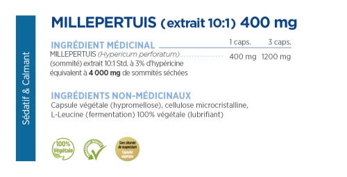 Millepertuis extrait 10:1 std. 0,3% hypéricine  400 mg