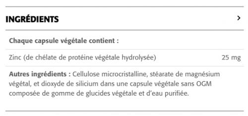 Zinc chélaté 25 mg - New Roots Herbal