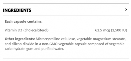 Vitamine D3 2 500 UI extra fort capsules - New Roots Herbal