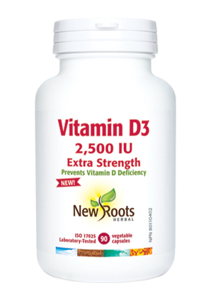 Vitamin D3 2,500 IU Extra Strength (capsules) - New Roots Herbal