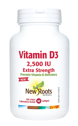 Vitamin D3 2,500 IU Extra Strength (softgels) - New Roots Herbal