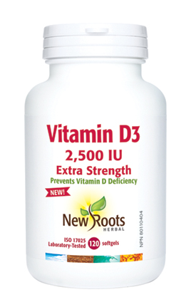Vitamin D3 2,500 IU Extra Strength (softgels) - New Roots Herbal