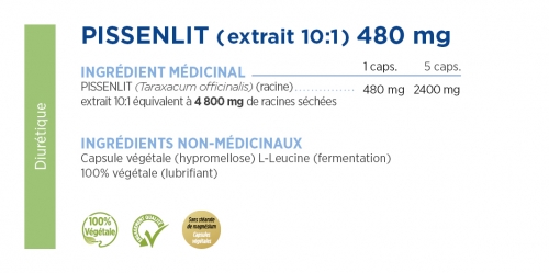 Pissenlit extrait 10:1  480 mg