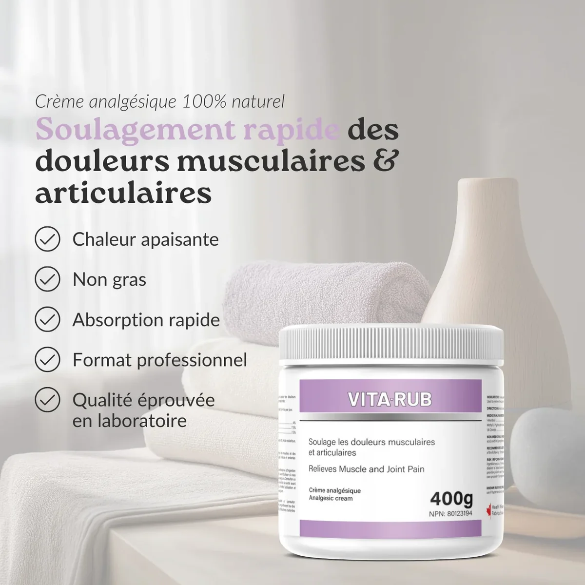 Crème analgésique Vita-rub